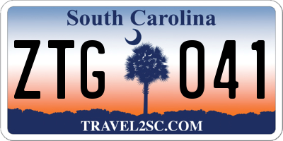 SC license plate ZTG041