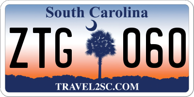 SC license plate ZTG060
