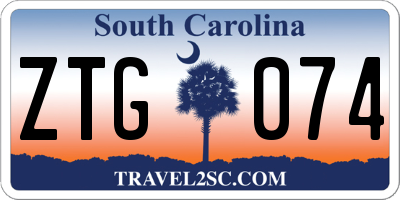 SC license plate ZTG074
