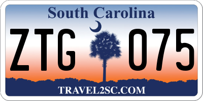 SC license plate ZTG075