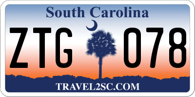 SC license plate ZTG078