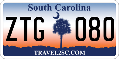 SC license plate ZTG080