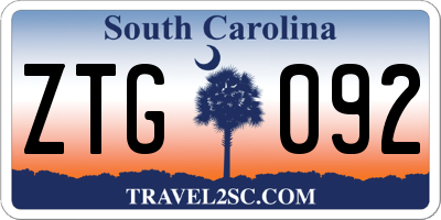 SC license plate ZTG092