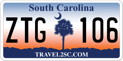 SC license plate ZTG106