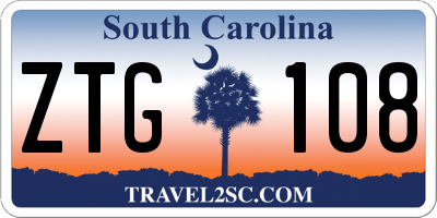 SC license plate ZTG108