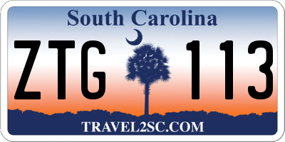 SC license plate ZTG113