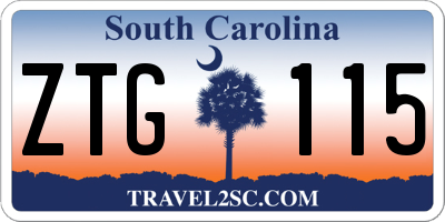 SC license plate ZTG115