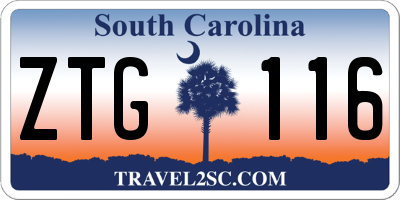 SC license plate ZTG116