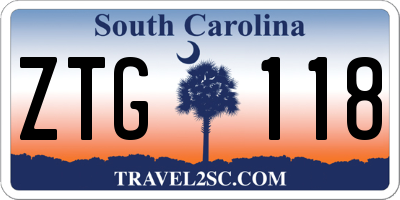 SC license plate ZTG118