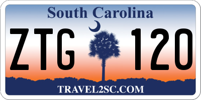 SC license plate ZTG120