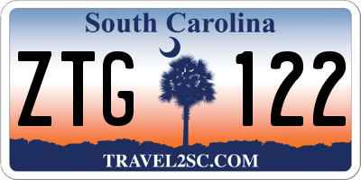SC license plate ZTG122