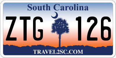 SC license plate ZTG126