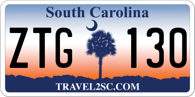 SC license plate ZTG130