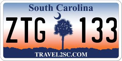 SC license plate ZTG133