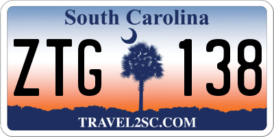SC license plate ZTG138