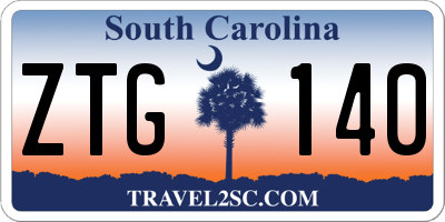SC license plate ZTG140