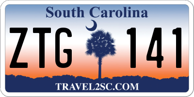 SC license plate ZTG141