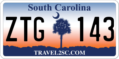 SC license plate ZTG143