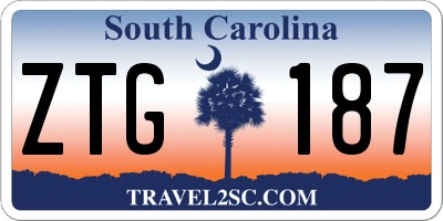 SC license plate ZTG187