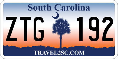 SC license plate ZTG192