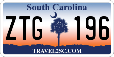 SC license plate ZTG196