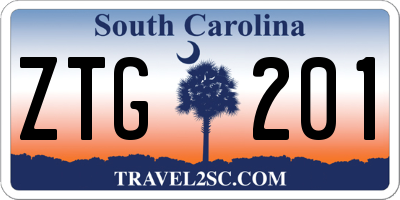 SC license plate ZTG201
