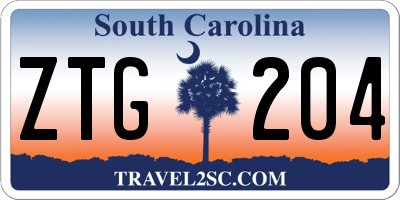 SC license plate ZTG204
