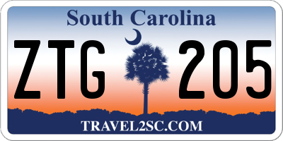 SC license plate ZTG205