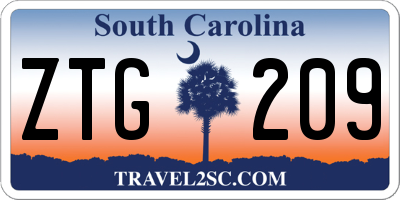 SC license plate ZTG209