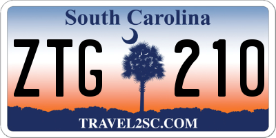 SC license plate ZTG210