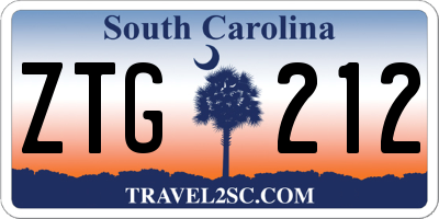 SC license plate ZTG212