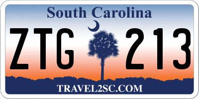 SC license plate ZTG213