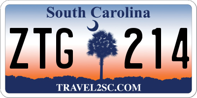 SC license plate ZTG214