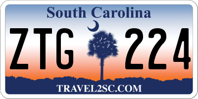 SC license plate ZTG224