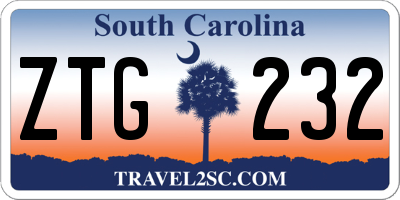 SC license plate ZTG232