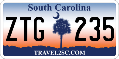 SC license plate ZTG235