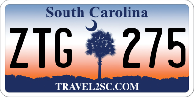 SC license plate ZTG275