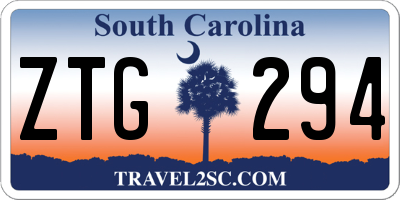SC license plate ZTG294