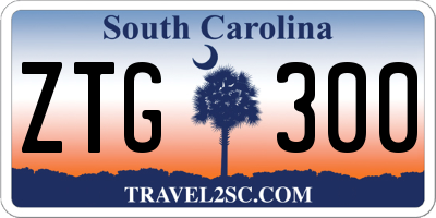 SC license plate ZTG300