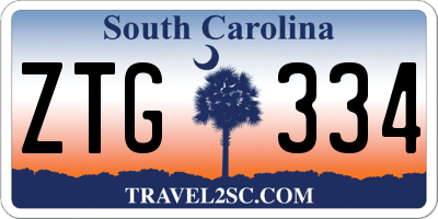 SC license plate ZTG334