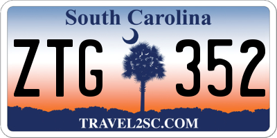SC license plate ZTG352
