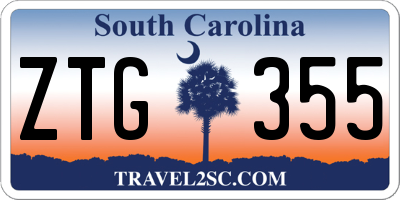 SC license plate ZTG355