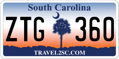 SC license plate ZTG360