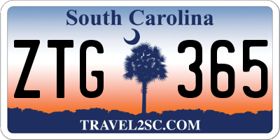 SC license plate ZTG365
