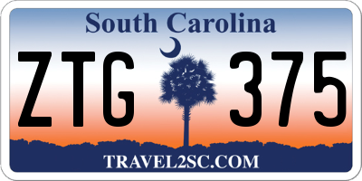 SC license plate ZTG375