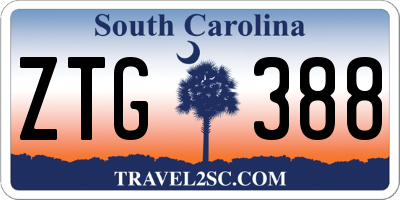 SC license plate ZTG388