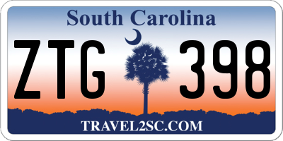 SC license plate ZTG398