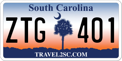 SC license plate ZTG401