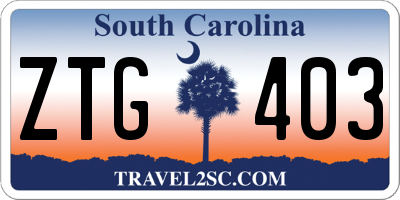 SC license plate ZTG403