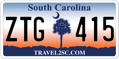 SC license plate ZTG415